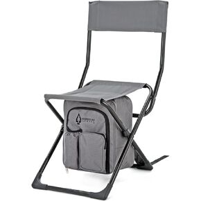 Arrowhead Outdoor Multi-Function 3-in-1 Compact Camp Chair: Backpack, Stool & Insulated Cooler, w/Bottle Holder & Storage Bag, External Pockets, Backrest, Fishing, Hiking, Heavy-Duty, USA-Based