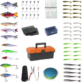 bass baits, Pack of 10, Free Hook Remover, Fishing line, Hook, crankbait, Tackle Box in Saudi Arabia