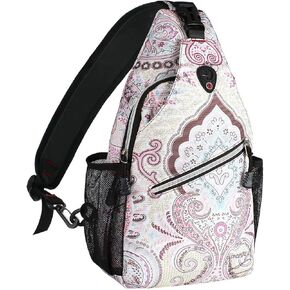 MOSISO 13 inch Sling Backpack, Multipurpose Hiking Daypack Outdoor Rope Crossbody Chest One Shoulder Bag, National Style