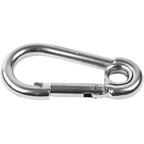 MARINE CITY 316 Grade Stainless Steel Carabineer/Clip Snap Hook with Ring 2-3/4 Inches for Climbing – Fishing – Hiking – Boating – Sailing – Camping