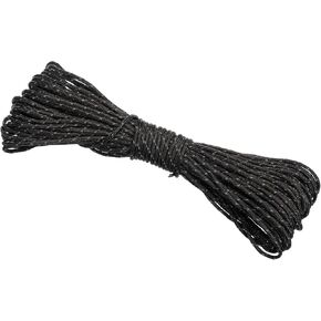 PATIKIL 65 Feet Reflective Guyline Camping Paracord, 3mm Tent Cord Guyline Rope Nylon Paracord Rope for Camping Tent Tarp Hiking Black (20M)