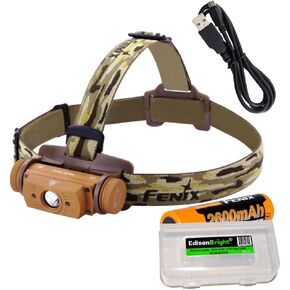 EdisonBright Fenix ​​HL60R 950 Lumen USB مصباح أمامي CREE LED قابل لإعادة الشحن، حزمة حقيبة حمل بطارية البطارية (أصفر صحراوي) in Kuwait