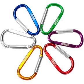 6pcs carabiners, 2.2inch carabiner clips for keychain, aluminium carabiner is durable and uesd for camping and hiking