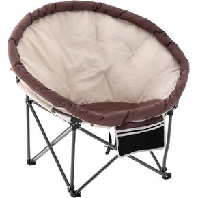 UMINEUX Oversized Camping Chair, Heavy-Duty Saucer Chair for Adults, 350 lb. Capacity, Padded, Folding, Portable large Cozy Circle Chair with storage Bag for Outdoor, Patio, Balcony