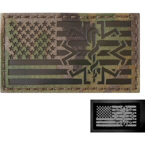 mult1cam Infrared IR USA American Flag EMS Skull Medic Paramedic 3.5x2 Tactical Morale Fastener Patch