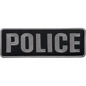 Embroidery Black and Green Cloth Fabric Police Vest Patch 6x2 inches for Military Police Tactical Vest Jacket Plate Carrier Back Panel (Black and Green, Medium 6"x2")