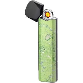 YOZWOO Electric Lighter Mini Plasma Lighter Portable Lighter USB Rechargeable Lighter Ultra-Thin Windproof Lighter Cool Pattern with Charging Indicator. (Blue)