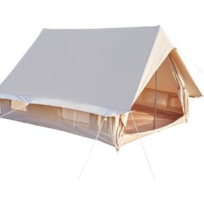 Double Door Canvas Tent, 4-person Rainproof Camping Bell Tent with Windows, All Season Glamping Tent, Easy Set-Up, Family-Friendly Tent and Ready for Thrills, Outdoor Luxury in Saudi Arabia