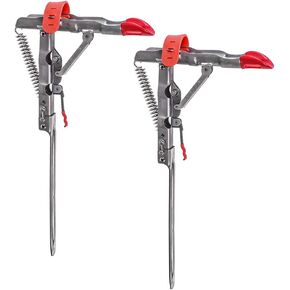 Lixada Automatic Spring Fishing Rod Holder -2 Pack, Stainless Steel Folding Rod Holder Fishing Pole Mount Bracket Ground Stand