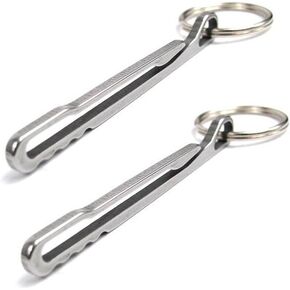 2 PCS Stainless Steel Hanging Buckle Keychain,Portable EDC Quickdraw Key Ring Tool