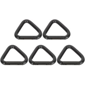 Milisten 5pcs Aluminum Alloy Carabiner D Ring Triangle Carabiner Clips Snap Hook for Keychain Clip Outdoor Camping Hiking Black