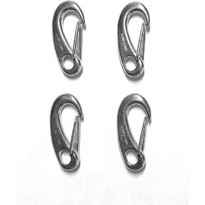 US STAINLESS 4 Pieces Stainless Steel 316 Spring Snap Lobster Claw 1.25" (32mm) Marine Grade