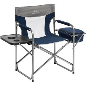 Foldable Cooler Chair with Attached Side Table for Camping/Hiking/Backpacking by Caddis Sports, Inc. (Navy) in Kuwait