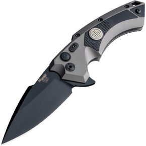 Hogue 36572 X5 3.5" Sig Tactical Folder CPM154 Spear Point Blade Black Cerakote - Grey Aluminum Frame Solid Black G10 Insert - Sig Medallion