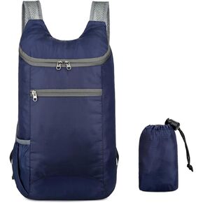 Hiking Daypack Ultralightweight Packable Backpack Splashproof Foldable Pack Travel Daypack for Outdoor Camping Climbing, Navy Blue