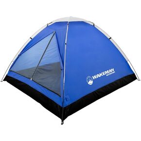 2-Person Tent, Water Resistant Dome Tent for Camping with Removable Rain Fly and Carry Bag, Lost River 2 Person Tent by Wakeman Outdoors (Gray/Blue)