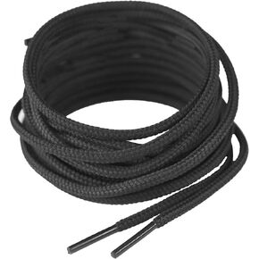 Iconikal 4 Pairs Round Boot Laces - Strong, Durable Shoelaces for Work Boots, Hiking Shoes & Outdoor Footwear - Black (72 Inch Length)