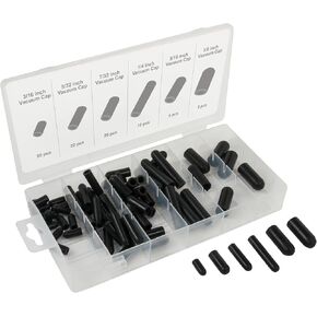 45253 80-Piece Silicone Rubber Vacuum Cap Assortment