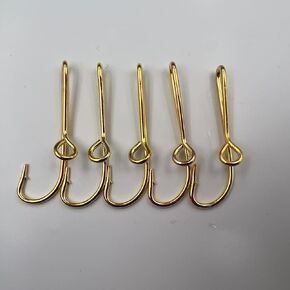 Fishing Hooks Hat Pins for Fishing Hat Hook Clip Gold Fish Hook Hat Clip Fish Hooks for Hat 5PCS Tie Clips Gold