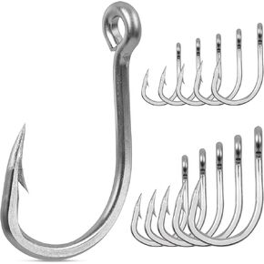 Fishing Hooks Saltwater,30PCS Marlin Trolling Hooks Extra Strong Stainless Steel Fish Hooks Offset Point Barb Live Bait Hooks Big Game Fishing Tackle