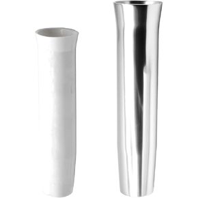 MARINE CITY White Anodize Finish Aluminum Flared Weld-on White Vinyl Insert Adjustable Fishing Rod Holder (Length: 10 Inches Dia.:1-7/8 Inches) for Marines – Boats – Ships – Yachts
