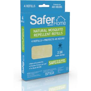 أكثر أمانًا من العلامة التجارية Safer Home SH1200R4R طارد البعوض الطبيعي مع 4 وسادات قابلة لإعادة التعبئة، أزرق