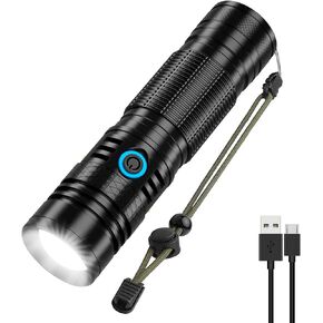 XHP50.2 Rechargeable LED Flashlight, 1200 Lumens, 5000mAh Battery, USB Rechargeable, Waterproof, Handheld, Tactical, 4 Modes in Kuwait