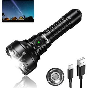 Wurkkos LED Tactical Flashlight Rechargeable - TD01C Tactical Flashlight High Lumens SFT40 LED Super Bright 1800LM with Buck Regulated Driver IP68 1000M Longest Range USB C