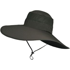 قبعة دلو ذات حافة عريضة للغاية بعامل حماية من الأشعة فوق البنفسجية 50+ قبعة شمسية مقاومة للماء لصيد الأسماك والمشي لمسافات طويلة والتخييم in Kuwait