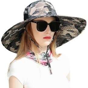 Peicees Women Wide Brim Sun Hat UPF50+ Waterproof Sun Hats for Fishing Hiking Camping Gardening