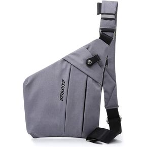 Sling Bag Lightweight Shoulder Crossbody Pocket Bags Slim Anti Theft Multipurpose Chest Daypacks for Sports Travel Hiking (Type One Grey)