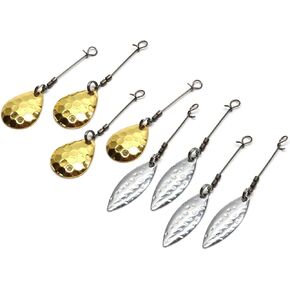 Harmony Fishing – Replacement blade assemblies for Razor Series UnderSpins (8 blade, swivel, wire assemblies – 4 Silver willow, 4 gold colorado)