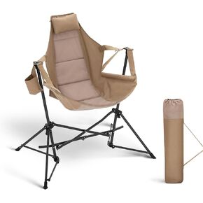 LET'S CAMP Hammock Camping Chair, Lightweight Portable Outdoor Chair for Camping and Hiking, Supports 300lbs, Black