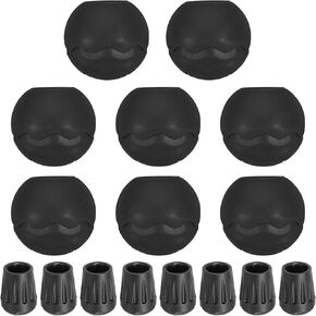 PATIKIL 0.55 Inch Chair Feet Replacement, 8 Pack TPE Outdoor Camping Chair Leg Tips Ball Cap Folding Chair Legs Floor Protectors Stability on Rugged Fit for 0.55"(14mm) Chair Feet, Beige