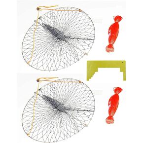 2-Piece of KUFA Stainless Steel Frame Casting Crab Trap & Crab Caliper Combo (CR56x2+CM1)