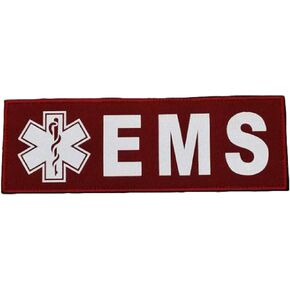JFFCESTORE Reflective EMS EMT Patches, Tactical Medical Patches with Hook-Fastener Backing (Black, 8.7 * 2.96in)