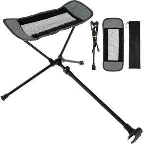 Camping Chair Foot Rest, Foldable Hammock Chair Footrest, Folding Attachable Camp Chair Leg Rest, Outdoor Retractable Camp Footrest for Reclining Swing Chair Moon Chair Beach (Beige)