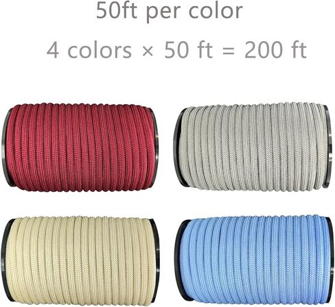 650lb Paracord/Parachute Rope– Type III Paracord Set – Contain Multicolor Paracord Spool (2-Color B) in Saudi Arabia