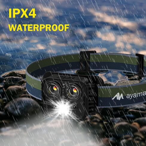 ayamaya Rechargeable Headlamp LED Head Lamps 6 Modes with Sensor -500 Lumens Super Bright IPX4 Waterproof USB Headlights with Adjustable Headband for Adults and Kids - Running, Hiking & Camping in Saudi Arabia