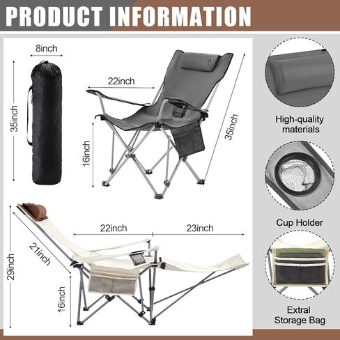 طقمان من كرسي الشاطئ مع مظلة، كرسي تخييم قابل للاستلقاء مع مسند للقدمين، مظلة كرسي قابلة للتعديل مع مشبك، عامل حماية من الشمس 50+، كرسي استرخاء شبكي قابل للطي للاستخدام في الهواء الطلق (رمادي، أبيض، أكسفورد) in Kuwait