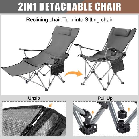 طقمان من كرسي الشاطئ مع مظلة، كرسي تخييم قابل للاستلقاء مع مسند للقدمين، مظلة كرسي قابلة للتعديل مع مشبك، عامل حماية من الشمس 50+، كرسي استرخاء شبكي قابل للطي للاستخدام في الهواء الطلق (رمادي، أبيض، أكسفورد) in Kuwait