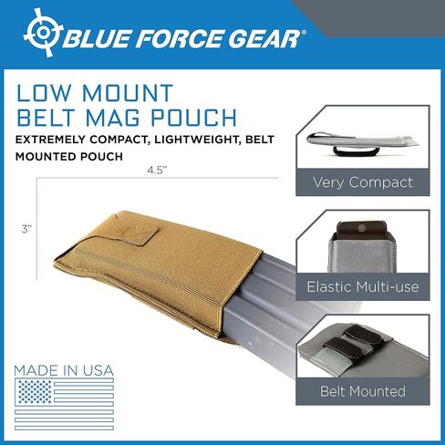حقيبة ماج بحزام واحد منخفضة الارتفاع من Blue Force Gear - بني ذئب - حقيبة حزام أمامية مرنة بعشر سرعات - لوحة MOLLE - من الدرجة العسكرية in Kuwait