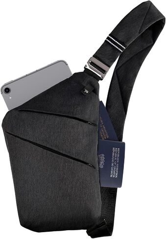 Slim Sling Bag Cross body Bag, Anti Theft Travel Bag, Multi-pocket Chest Shoulder Bag for Women Men in Saudi Arabia