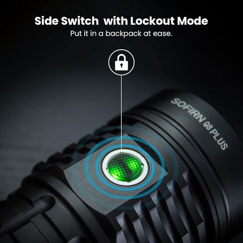 sofirn Q8 Plus Super Bright Flashlight max 16000 Lumens, Rechargeable Powerful Flashlight with High Powered 6* LED, Anduril 2 UI, Ultra-Long Runtime for Camping, Searching, Survival, Emergency in Saudi Arabia
