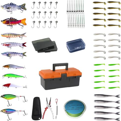 bass baits, Pack of 10, Free Hook Remover, Fishing line, Hook, crankbait, Tackle Box in Saudi Arabia