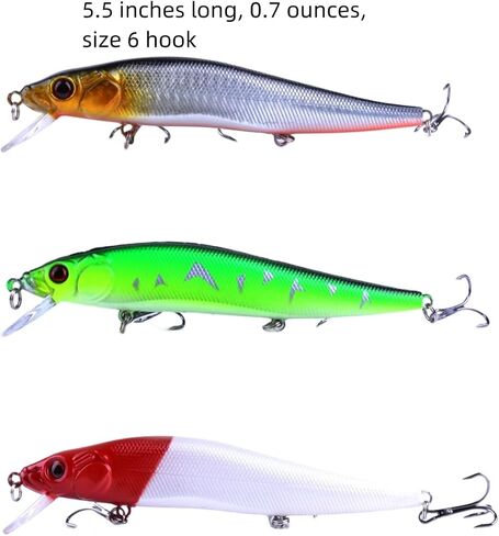 bass baits, Pack of 10, Free Hook Remover, Fishing line, Hook, crankbait, Tackle Box in Saudi Arabia