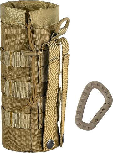 bvya Tactical Molle Water Bottle Holder Pouch, Drawstring Top Closure Sports Water Bottle Pouch Carrier in Saudi Arabia