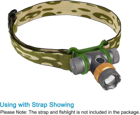 PATIKIL Headlamp Flashlight Holder, 2 Pcs Silicone Soft High Elastic Hands-Free Head Lamp Stand Replacement for Flashlight Outside Camping Riding, Black in Saudi Arabia