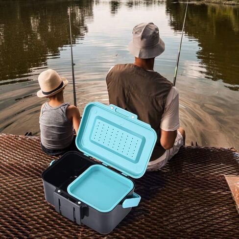 Maggot Boxes For Fishing,Portable Fishing Lure Box Case Live Lure Bait Hook Carrying Case Worm Fishing Tackle Box with Interlayer Fishing Bait Case Tackle Boxes worm containers for fishing worm in Saudi Arabia