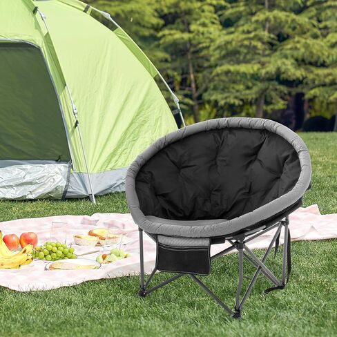 UMINEUX Oversized Camping Chair, Heavy-Duty Saucer Chair for Adults, 350 lb. Capacity, Padded, Folding, Portable large Cozy Circle Chair with storage Bag for Outdoor, Patio, Balcony in Saudi Arabia